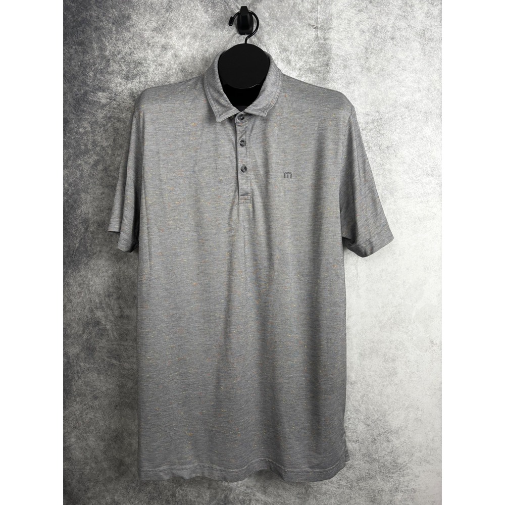 Travis Mathew Men's Golf Short Sleeve Polo in Speckled Gray Confetti Size XL